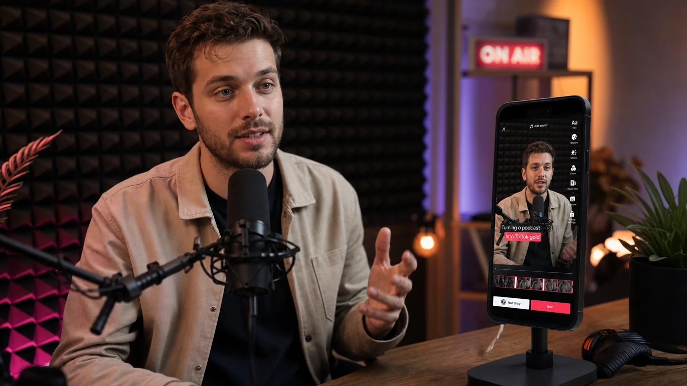 How to Repurpose a Podcast into TikToks (No Rewatching)